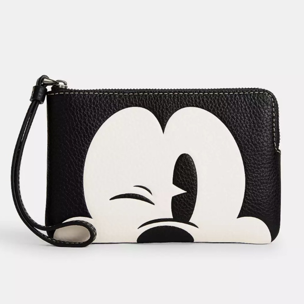 LAST ONE COACH Disney Corner Zip Wristlet Wink Mickey Mouse